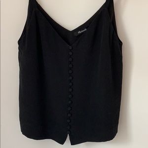 Black silk tank